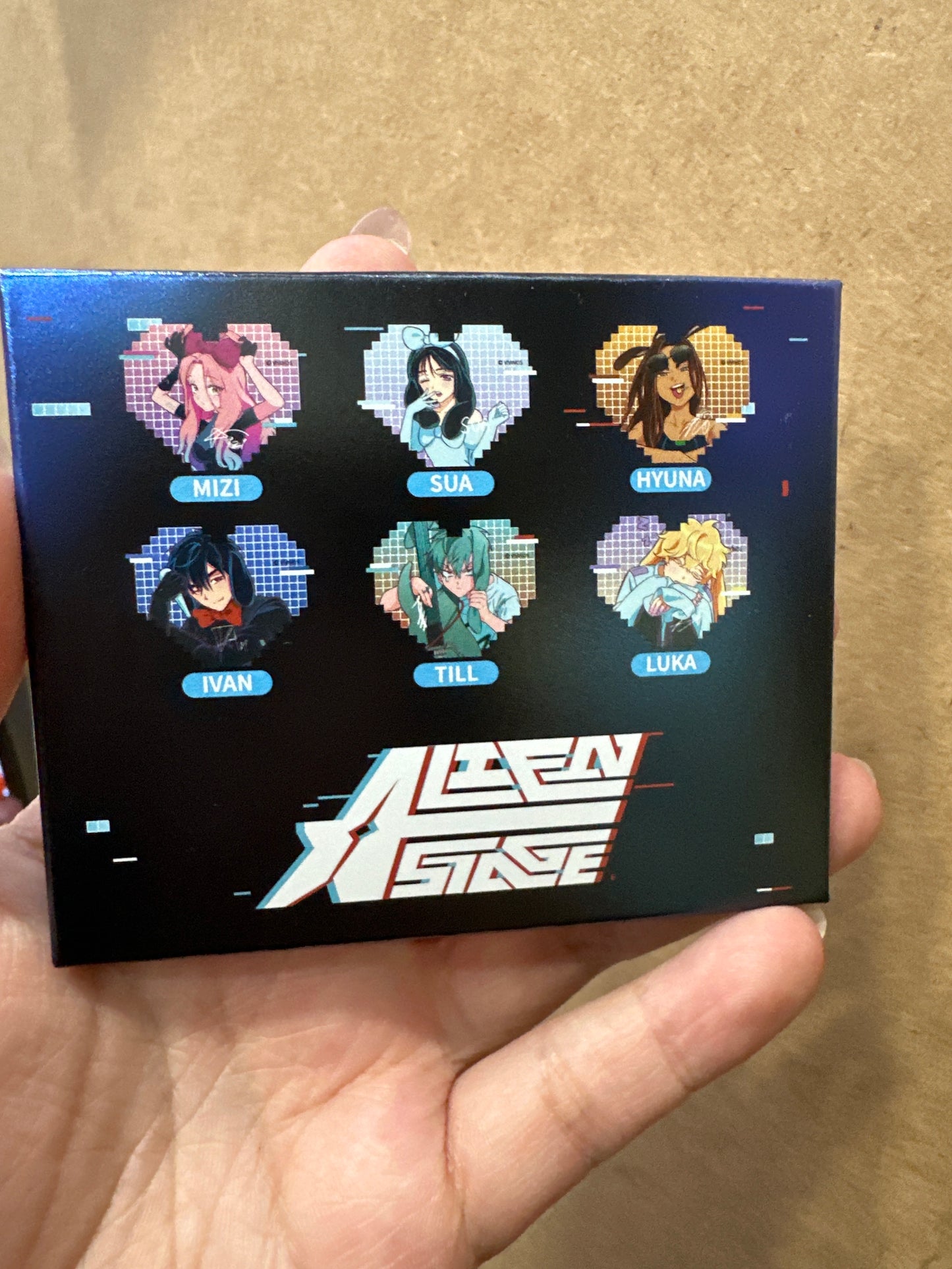 30044 ALIEN STAGE Rabbit Series Pixel Heart Acrylic Refrigerator magnetSticker Blind Box