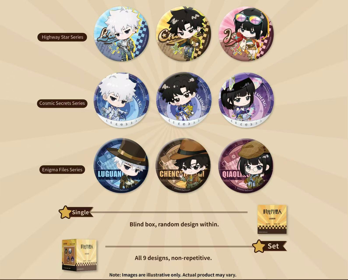 Link Click -Chibi Can Badge All 9 Designs-random one blind bag